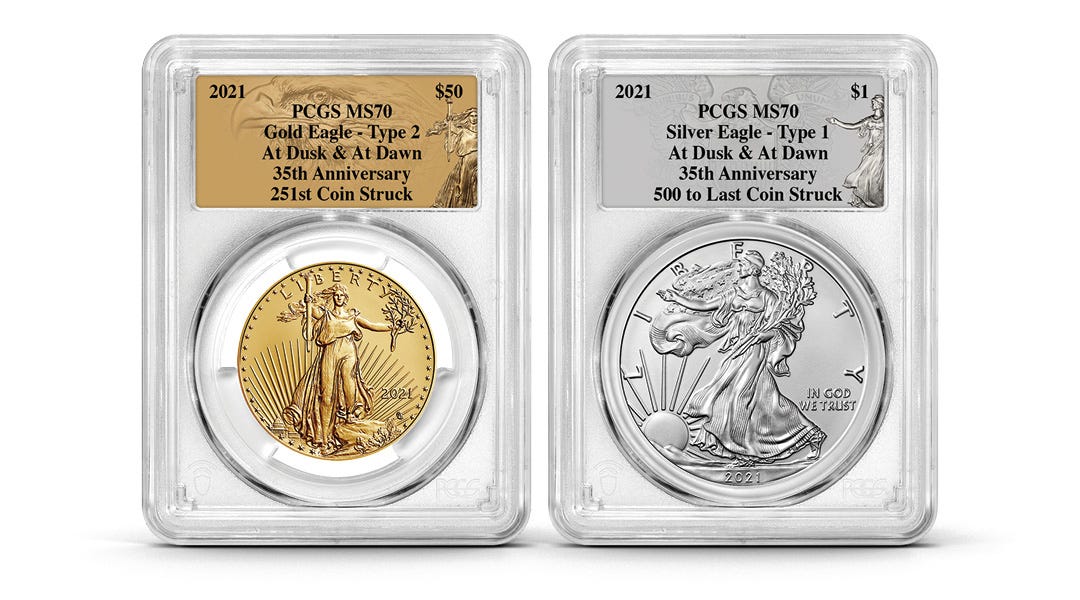 PCGS Certifies 2021 American Eagle at Dusk and at Dawn 35th Anniversary Bullion  Coins