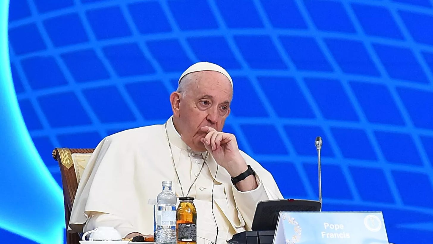 Pope Francis at the VII Congress of Leaders of World and Traditional Religions at the Palace of Independence in Nursultan. The main theme of the congress is The role of leaders of world and traditional religions in the spiritual and social development of mankind in the post–pandemic period. More than 100 delegations from 50 countries of the world take part in the work of the VII Congress. - Sputnik International, 1920, 22.06.2024