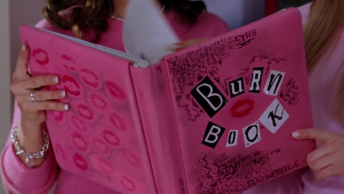 The Mean Girls Burn Book