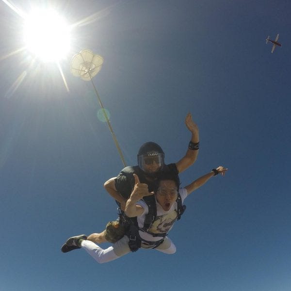 justin chon skydiving