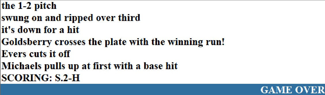 Diamond Mind Baseball Play By Play