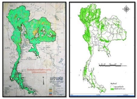 Thailand deforestation before and after