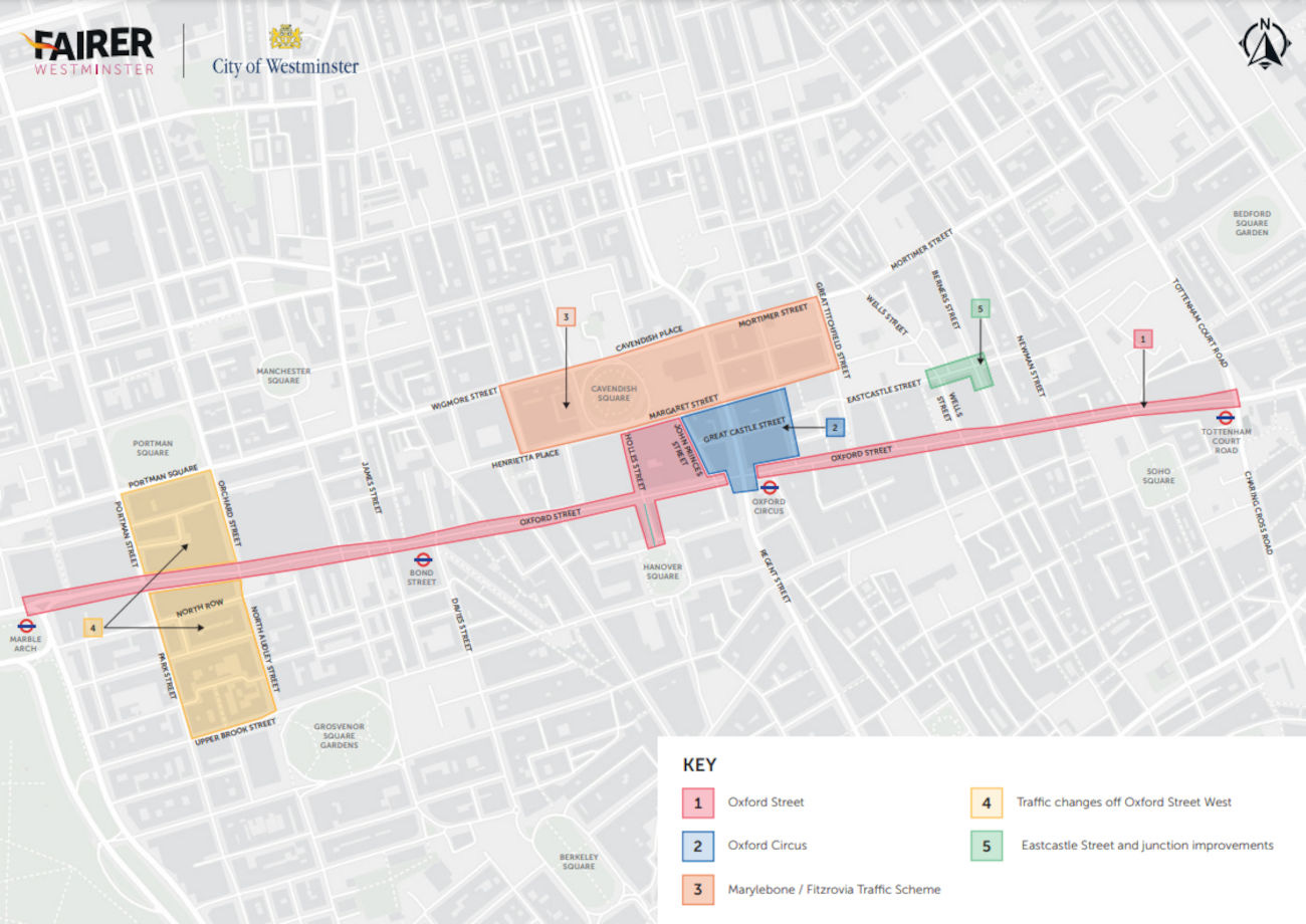 Map of Oxford Street Programme area.