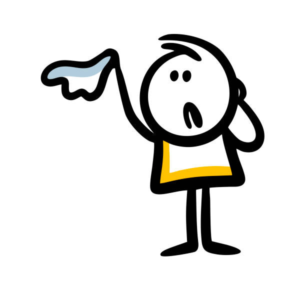 a cartoon drawing of a stick figure waving goodybe with a handkerchief