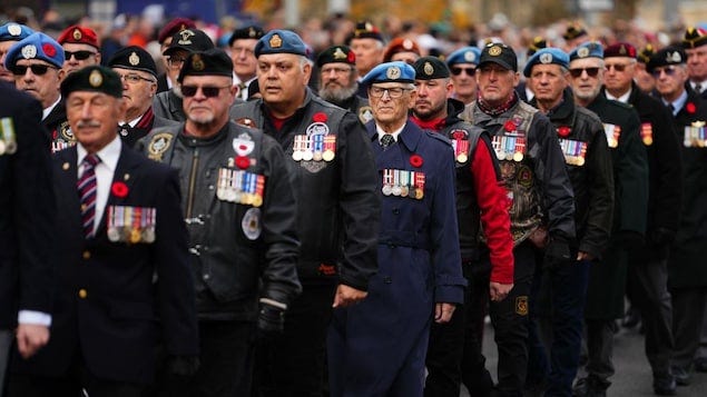 Canadian Army veterans at the ceremony in Ottawa.