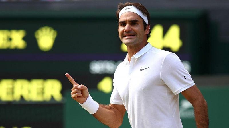 roger federer fingering rafael nadal wimbledon 2017