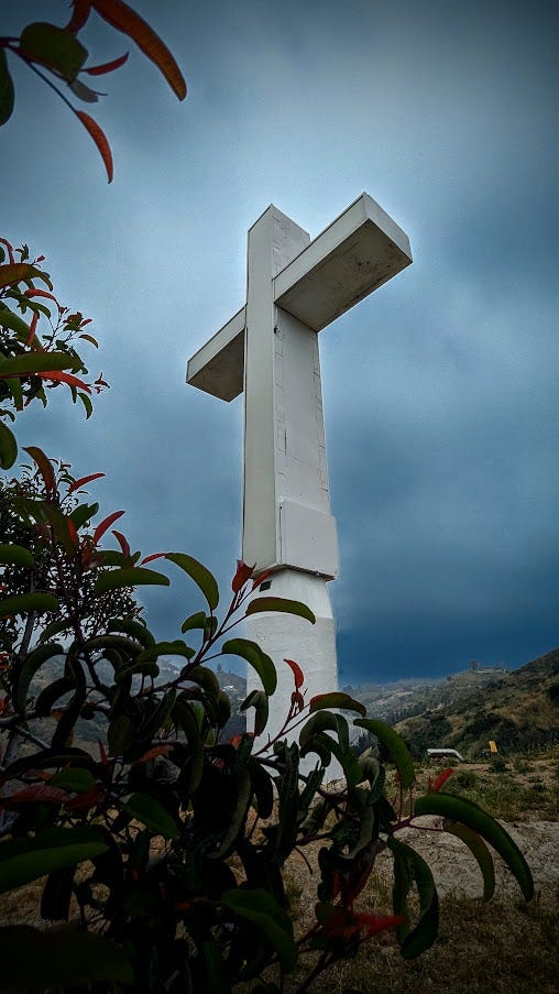 Large white cross on top of the Hollywood Hills