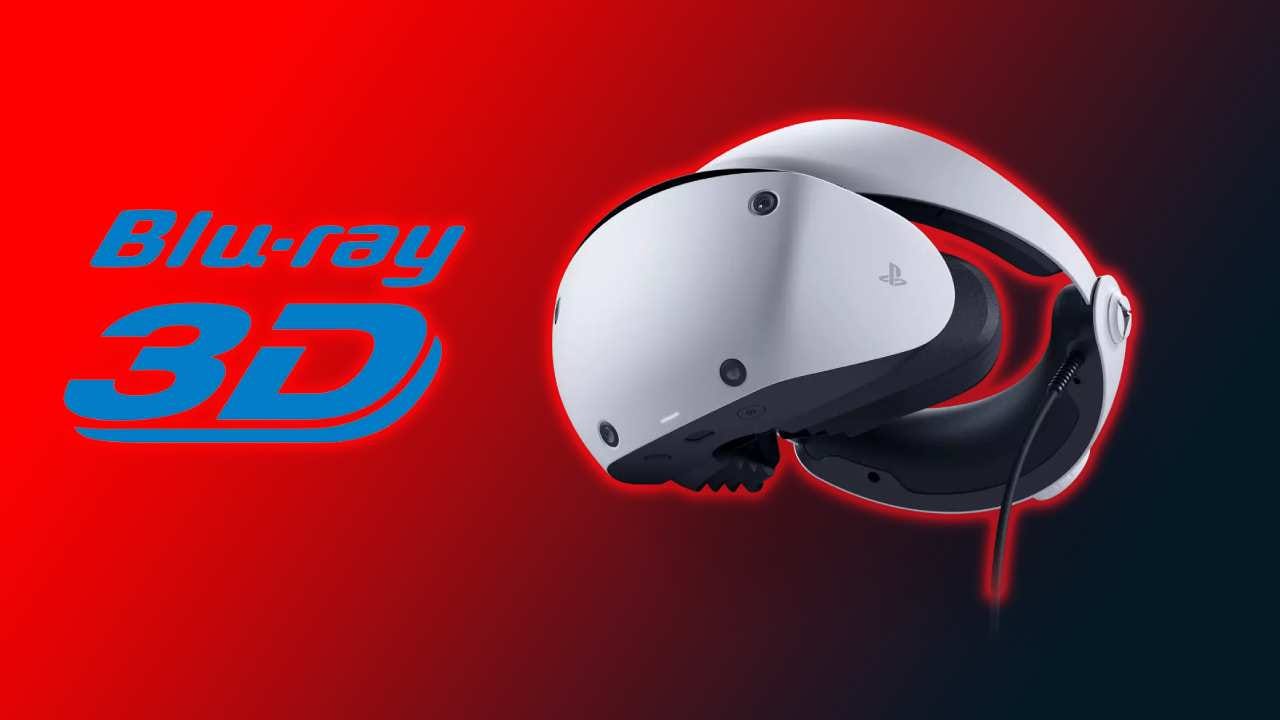 PSVR 2 headset and Blu-ray 3D logo