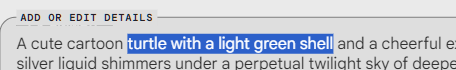 Highlighting the turtle as a subject in Google Whisk
