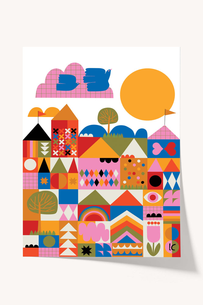 Happy Town - 18"x24" poster