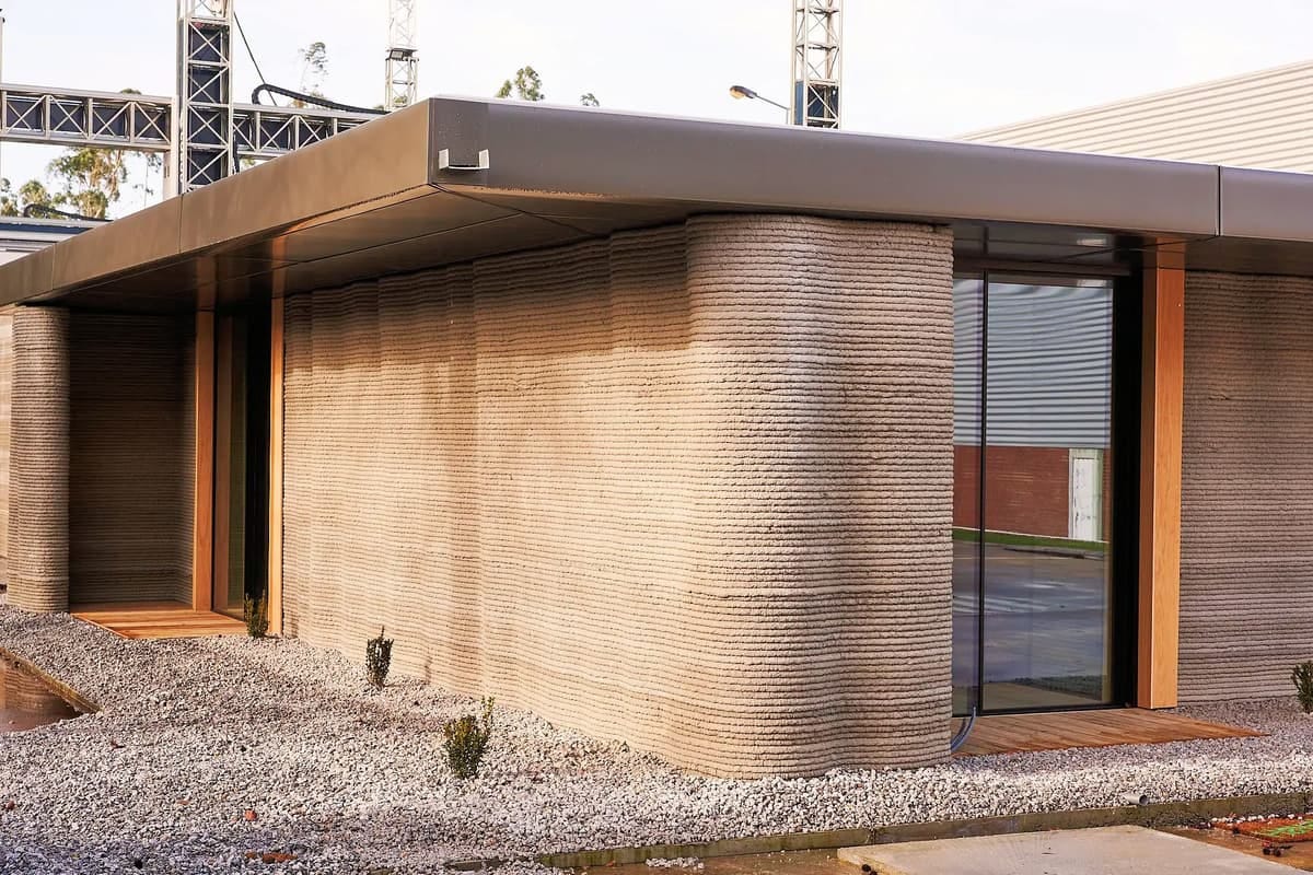 The 3D-printed house is located in the Porto area of the Iberian Peninsula and measures 80 sq m (roughly 860 sq ft)