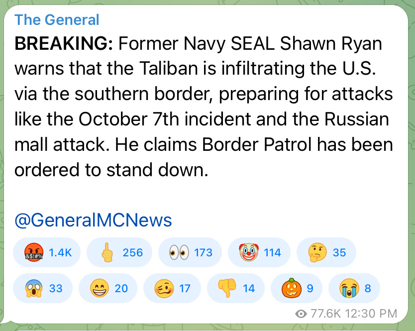 Border Patrol ordered to Stand Down. ..Taliban is infiltrating the U.S. via the Southern Border