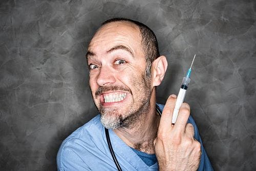 Crazy doctor with syringe Crazy doctor with syringe scary doctor stock pictures, royalty-free photos & images