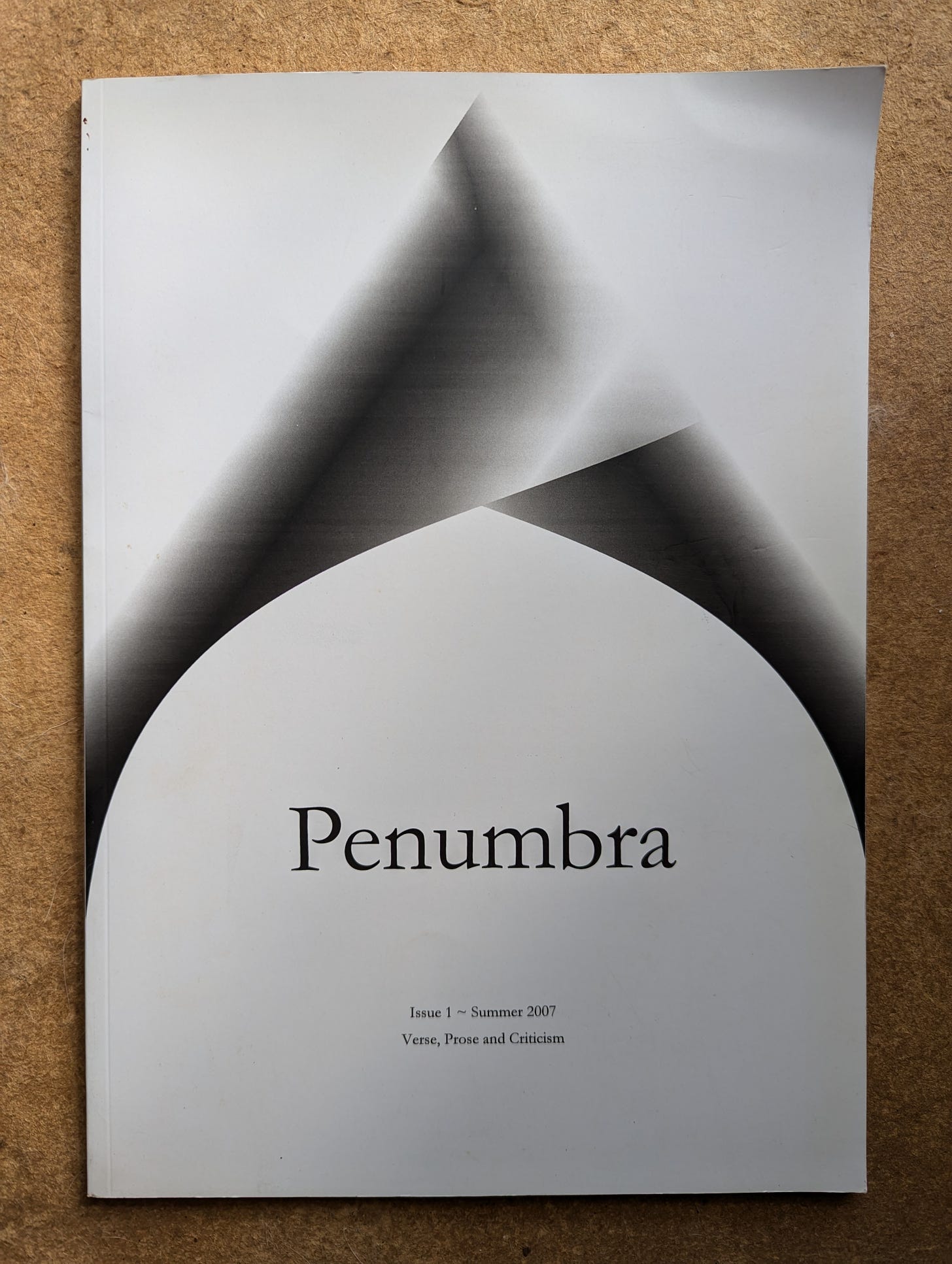 Cover of literary journal Penumbra, published in the Summer of 2007.