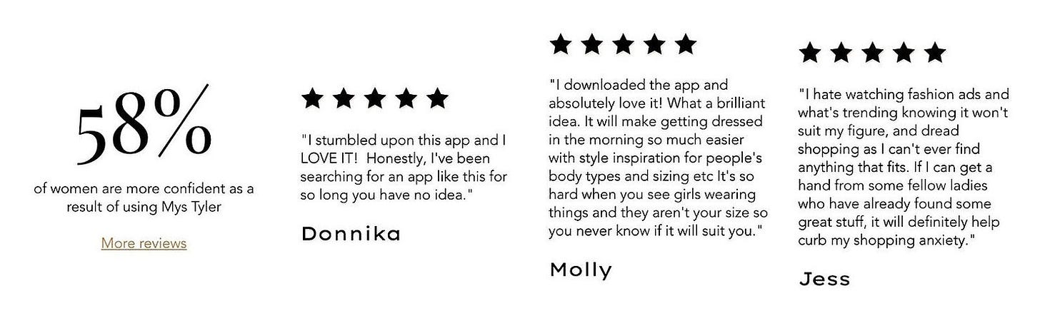 Reviews on Mys Tyler's website.