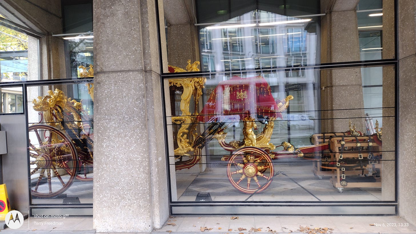 Lord Mayor’s carriage in Guildhall, London — photo by Terry Freedman