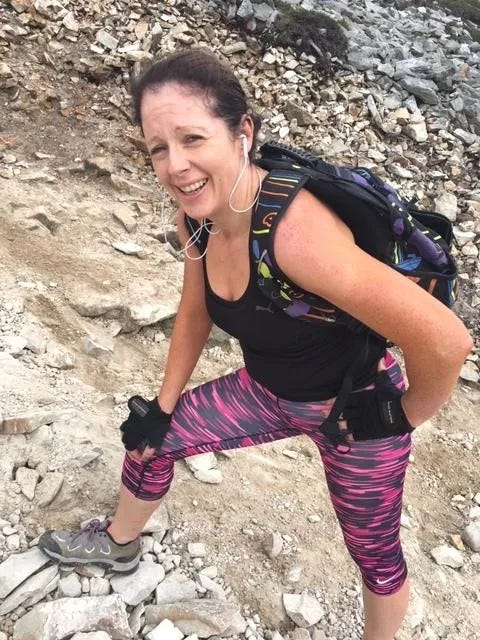 Woman hiking Croagh Patrick