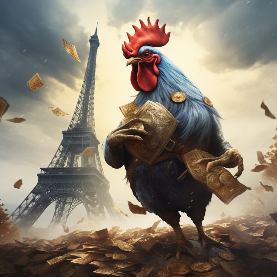  France as a roaster trying to catch the money fleeing from the country