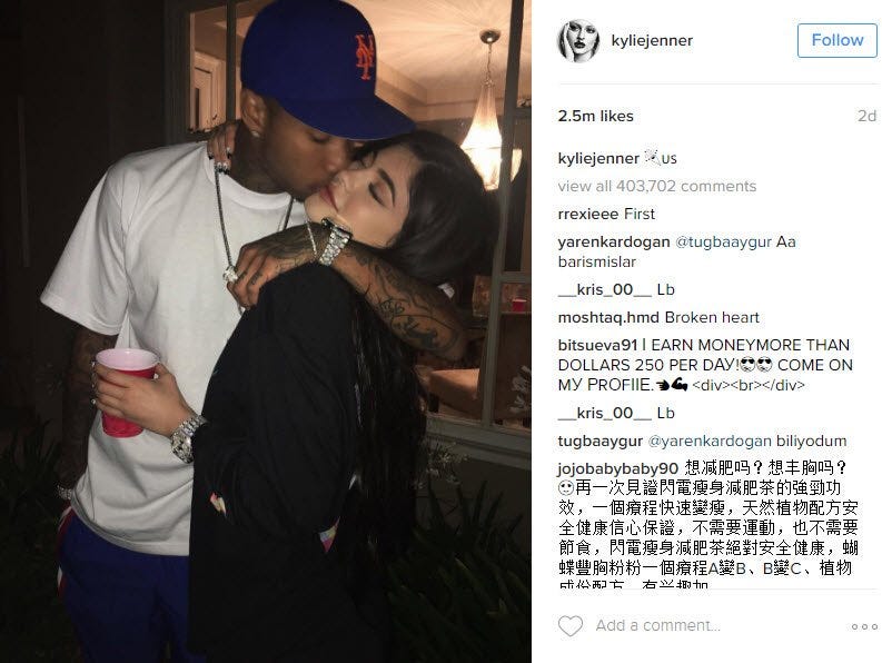 kylie jenner with tyga again 2016 gossip