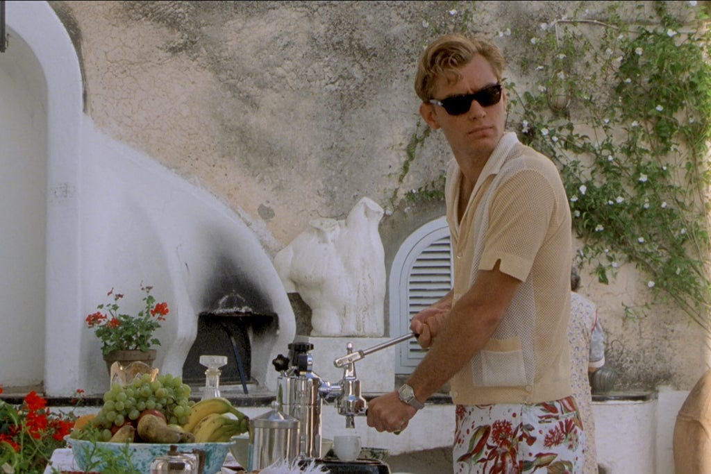 Jude Law as Dickie Greenleaf in The Talented Mr Ripley