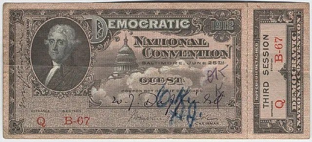 1912 democratic national convention admission tickets (4360244156) (cropped2)