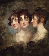 Triple Portrait of Elizabeth Patterson Bonaparte painted by Gilbert Stuart in 1804 shortly after she wed Jerome. Metropolitan Museum of Art. Source.