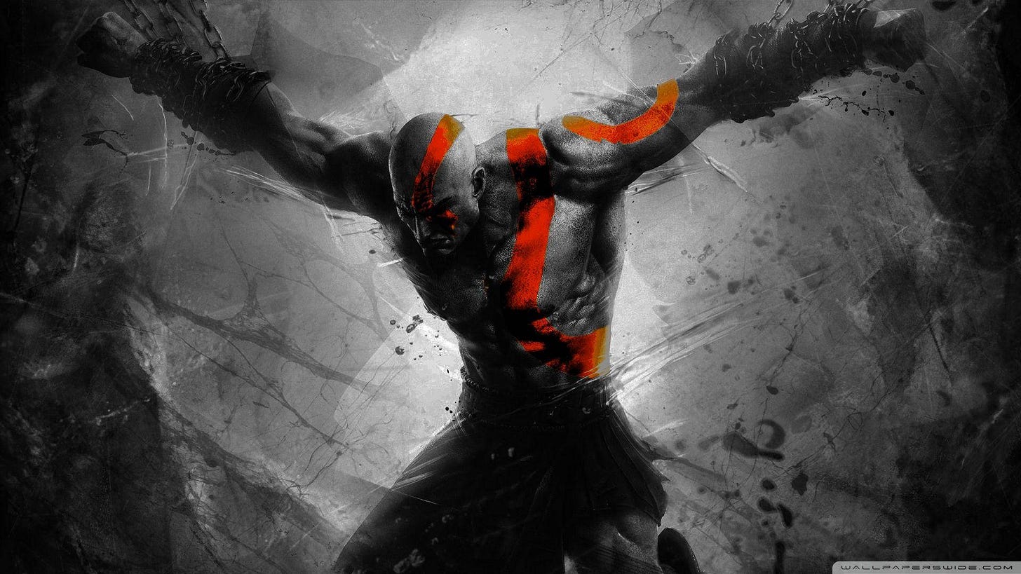 Download Kratos from God of War, ready for battle. Wallpaper | Wallpapers .com