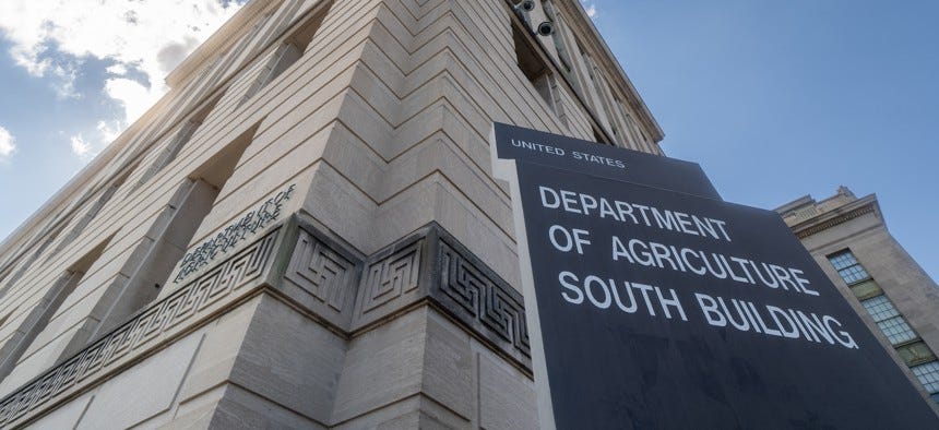 The Agriculture Department's South Building on Oct. 7, 2024, in Washington, D.C. Some Army personnel participating in the upcoming military parade will stay in the building. 