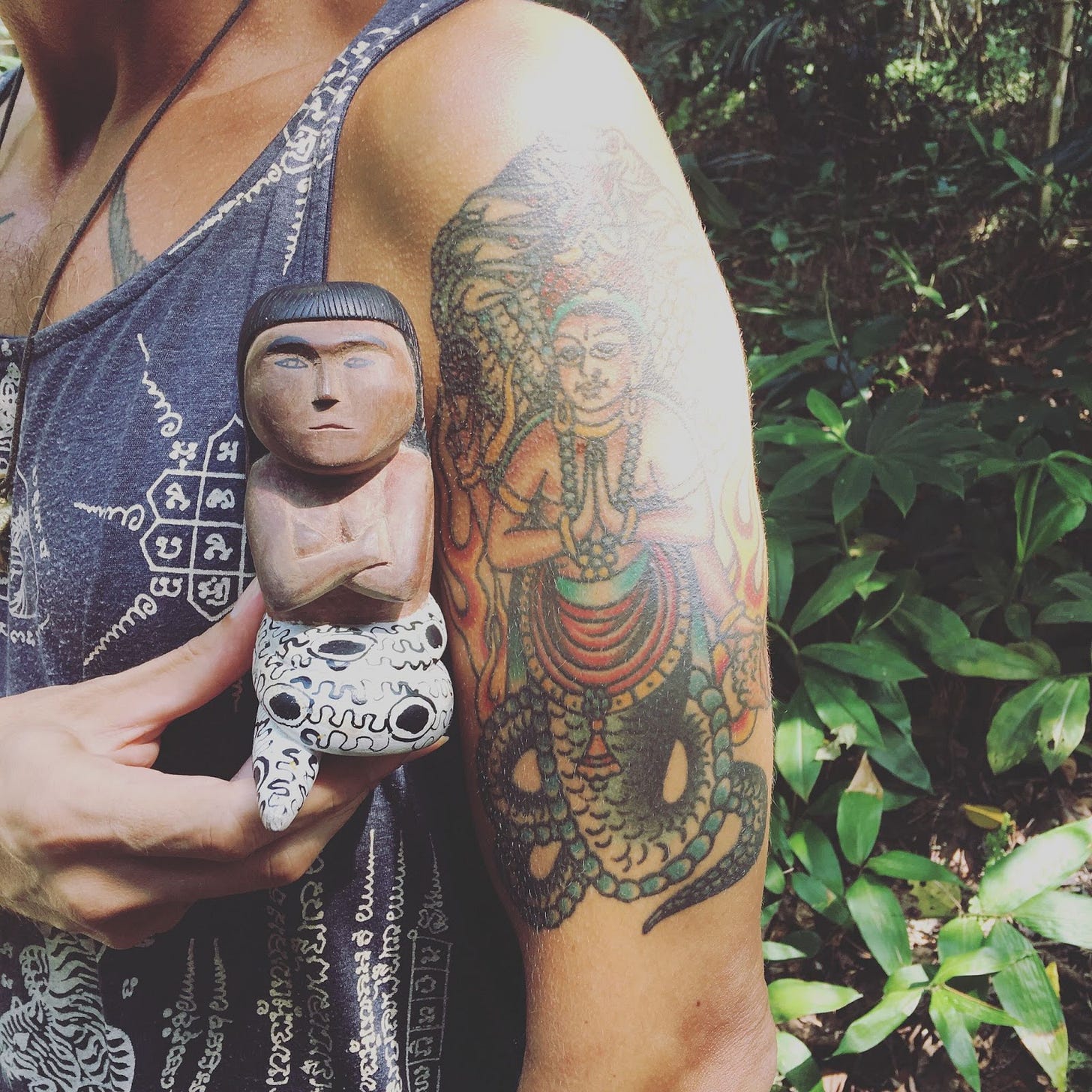 Shaman's pipe and Patanjali tattoo