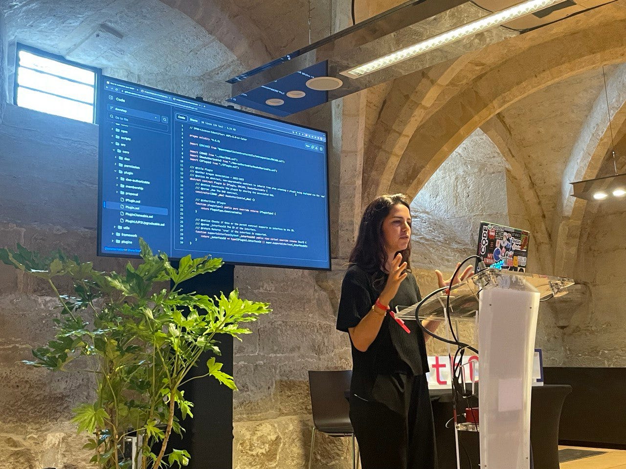 Juliette Chevalier, Developer Advocate slaying her workshop at EthCC.