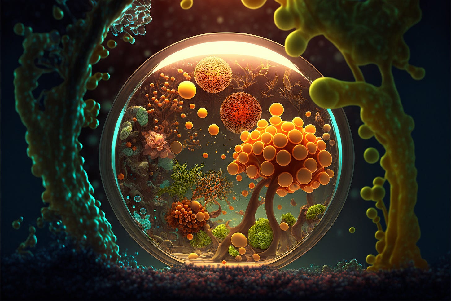 biological cell in virtual game environment, beautiful