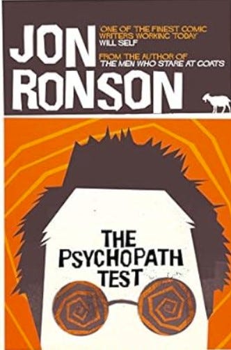 Front page of The Psychopath Test by Jon Ronson