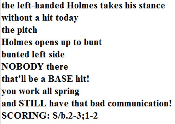 Diamond Mind Baseball Play By Play