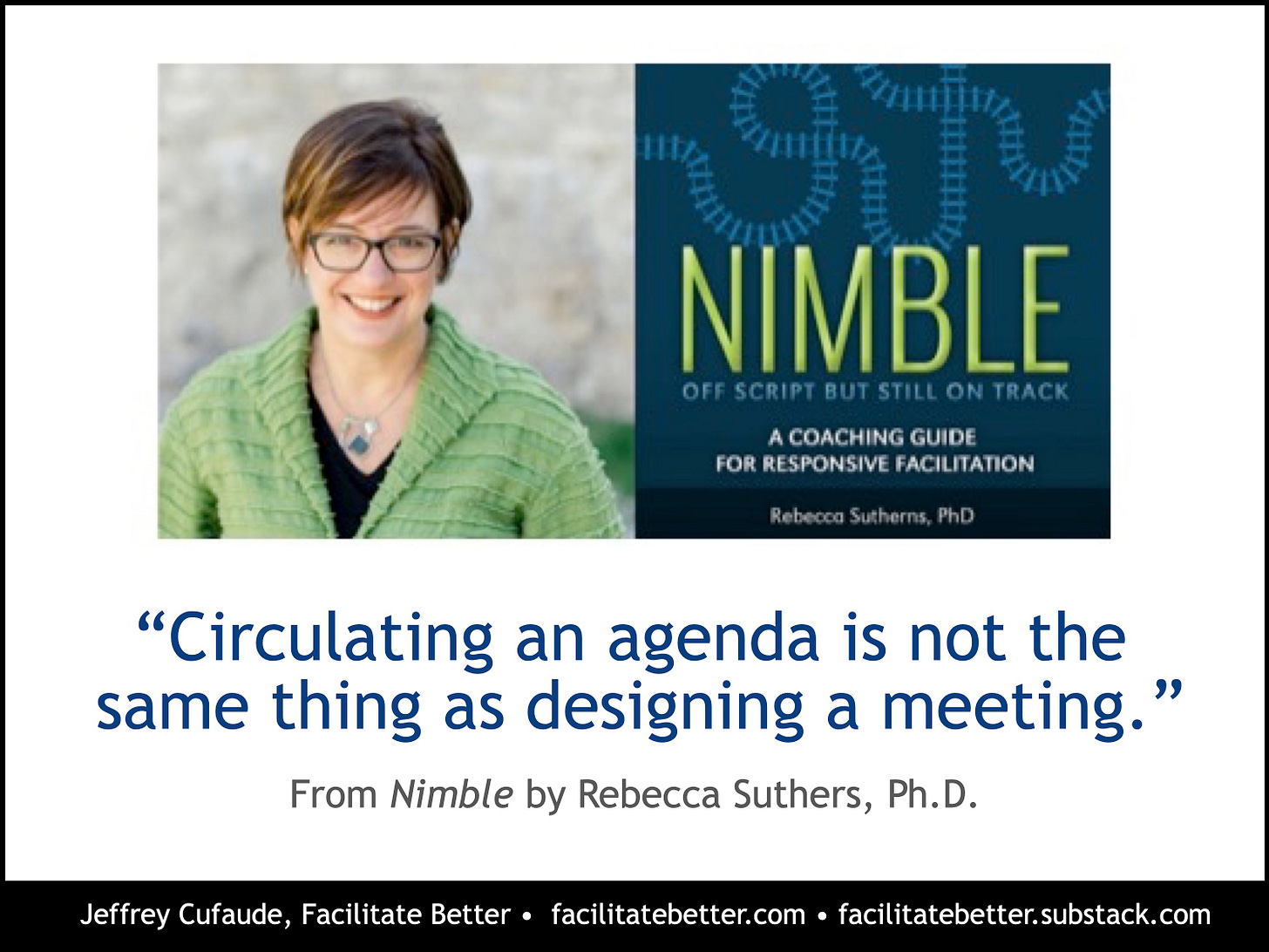 Picture of the author Rebecca Sutherns and the book jacket for Nimble: A Coaching Guide for Responsive Facilitation