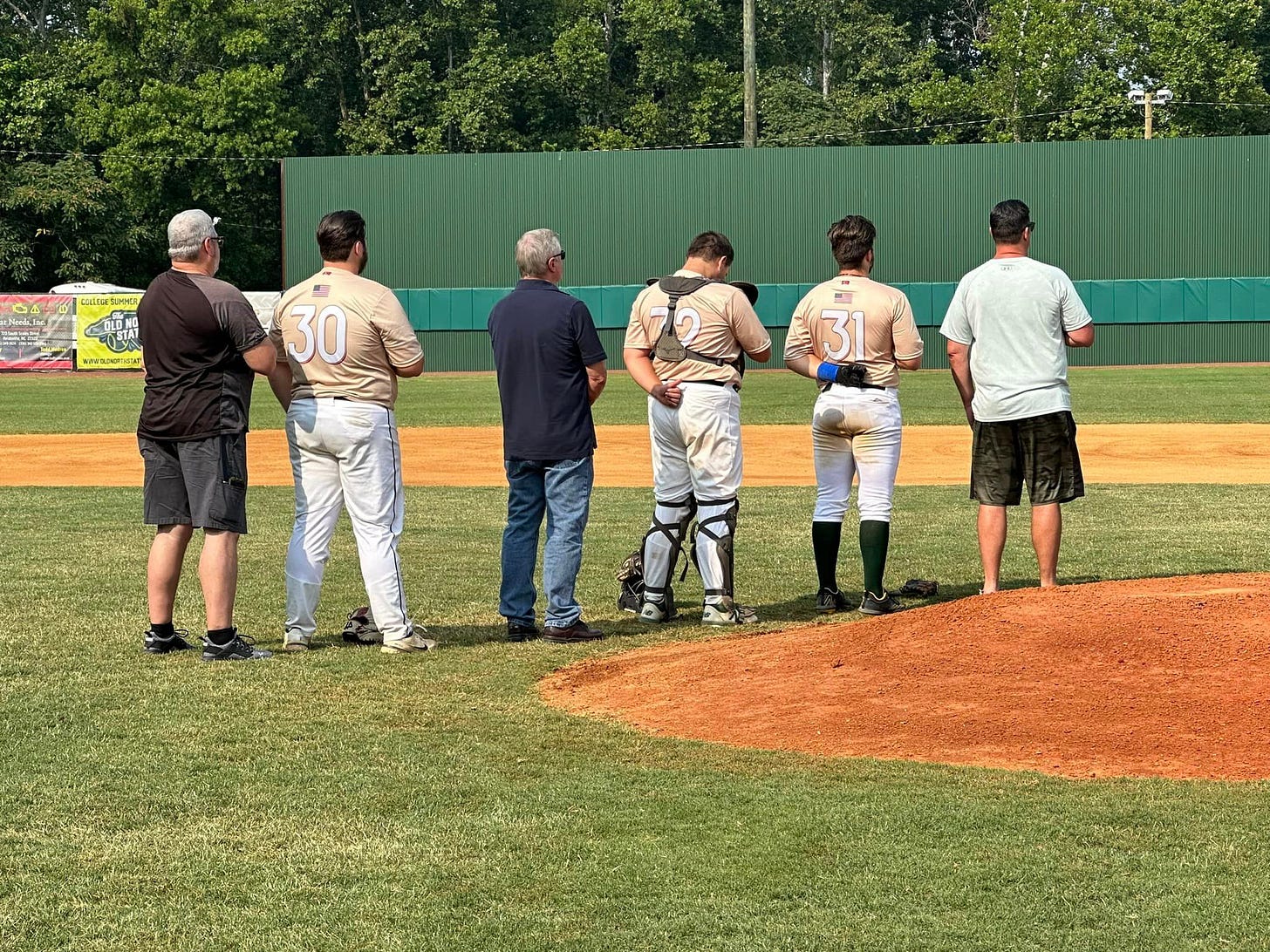 May be an image of 6 people, people batting and people playing softball