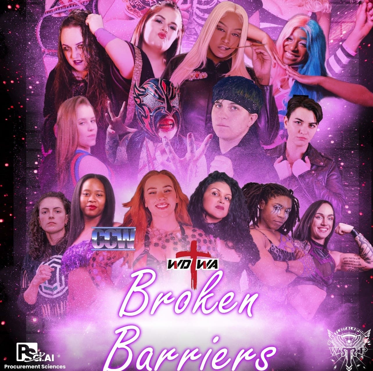 May be an image of 9 people and text that says 'ALL WOMEN WRESTLING SHOW 價 ရင် LSeAl Procurements Sciences しし Broken ИA иИA WD Barriers LIVE PRO WRESTLING AT SOUTH BERKELEY FIRE HALL 7556 NINCHESTER AVE, INWOOD, WV 25428 DOORS 5:30PM| BELL 6:15PM TIX $20 VISIT NDWA ON FACEBOOK FOR INFORMATION OR CALL (301) 305 4528 06/07/25'