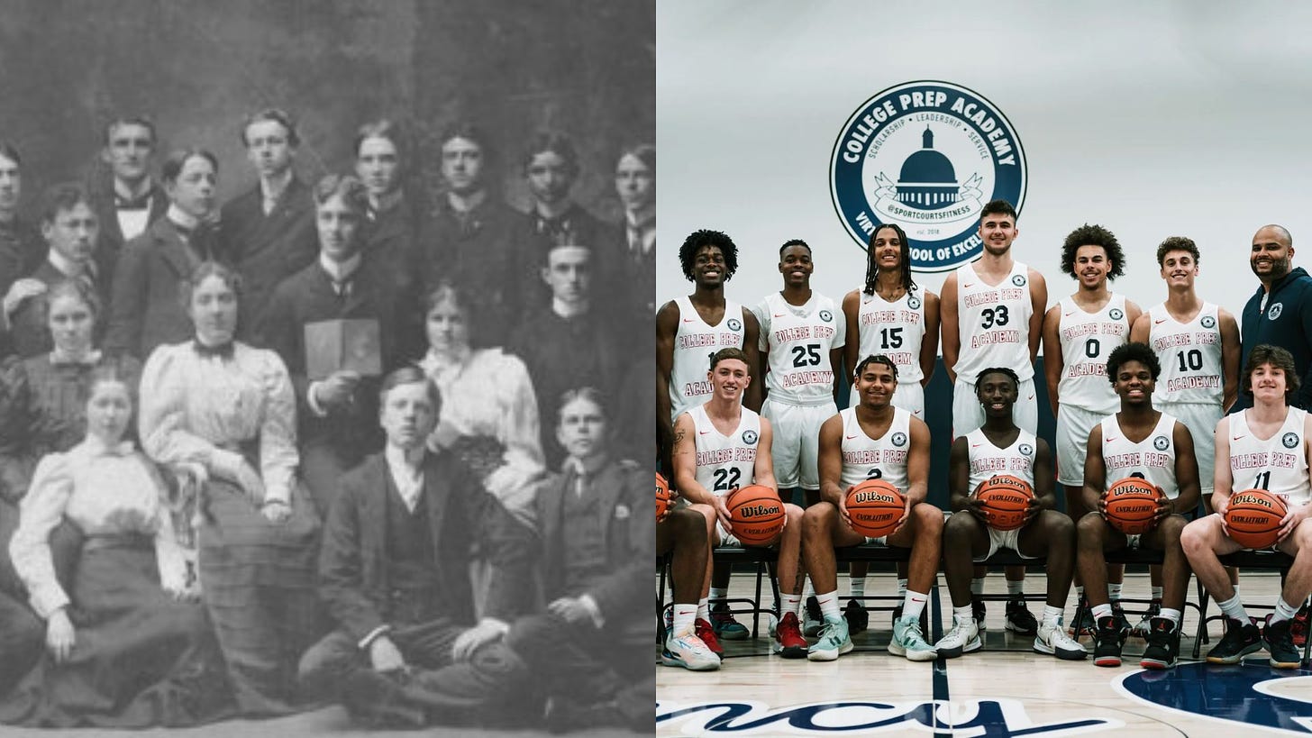 prep school in 1900s vs in 2020's 