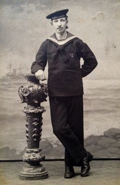 This contains an image of: Antique Sailor 