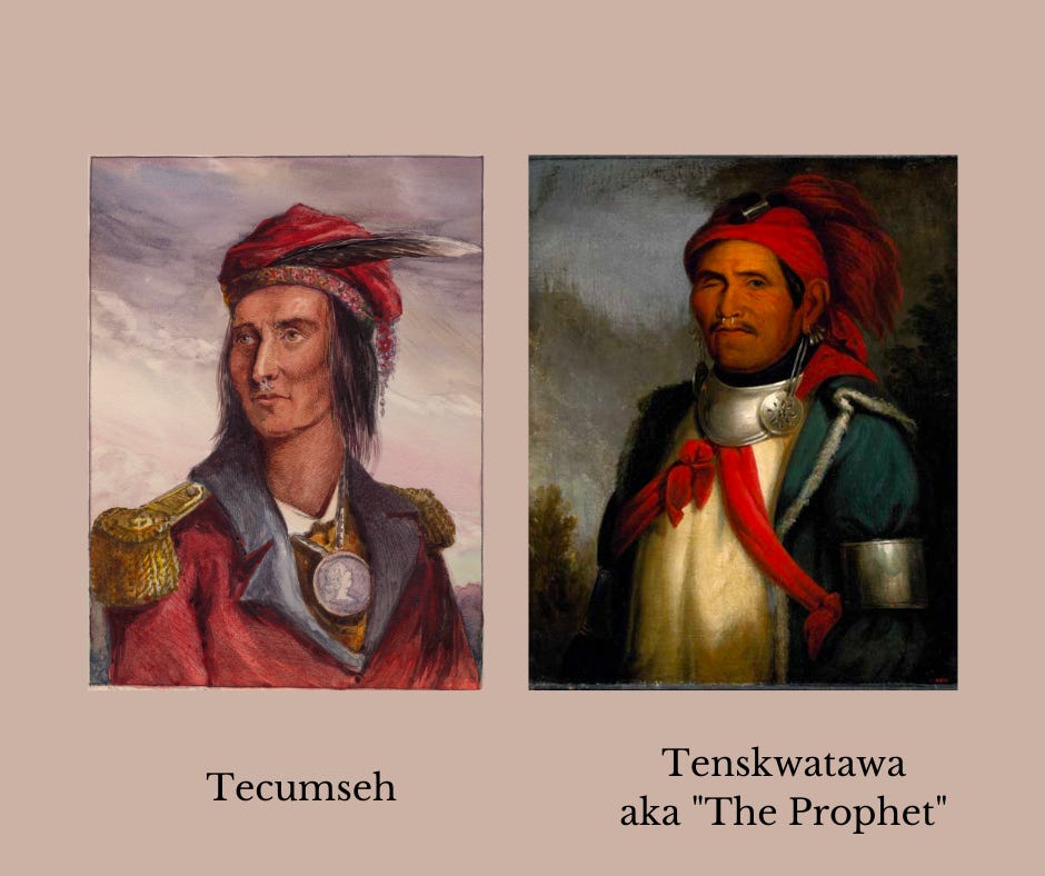 portraits of Tecumseh and his brother Tenskwatawa