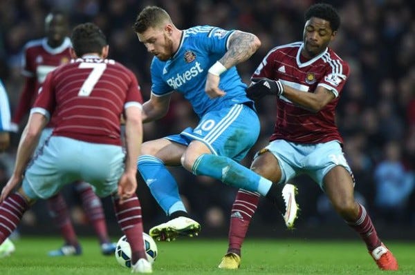 west ham beats sunderland premier league 2015