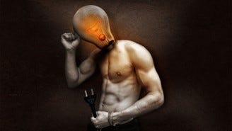 man with light bulb head 