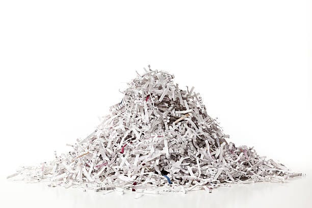 Pile Of Shredded Paper Full Frame Horizontal Stock Photo - Download Image  Now - Paper, Shredded, Heap - iStock