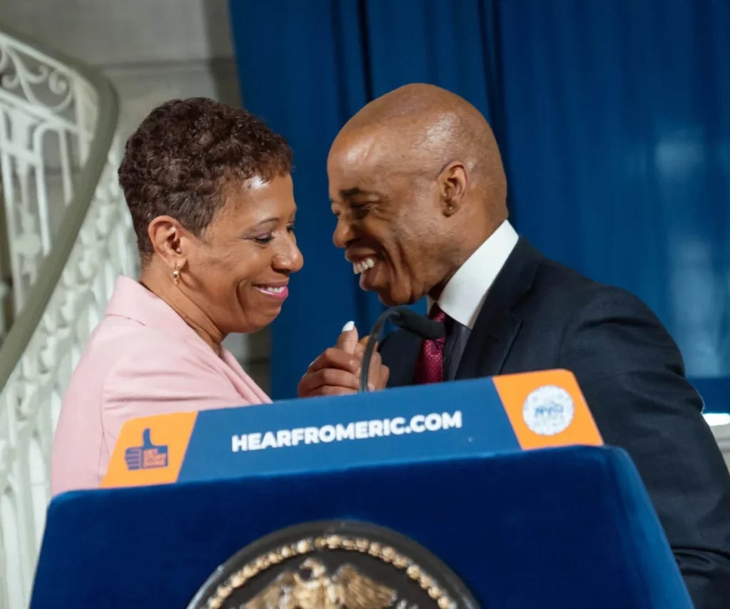 NYC Council Speaker Adrienne Adams and Mayor Eric Adams