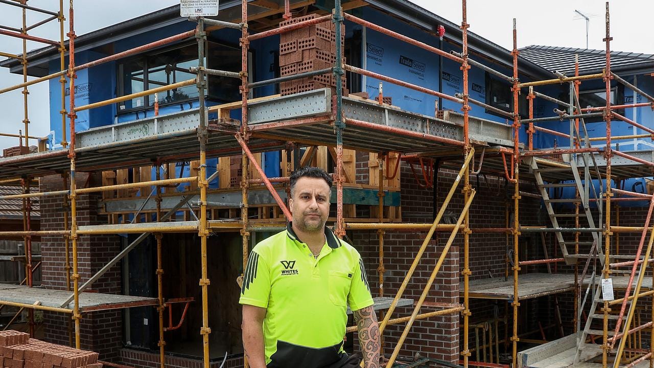 Major home builder Porter Davis has gone bust with work immediately halted on more than 1500 properties across Victoria, including Mark Anthony’s home. Picture: Ian Currie