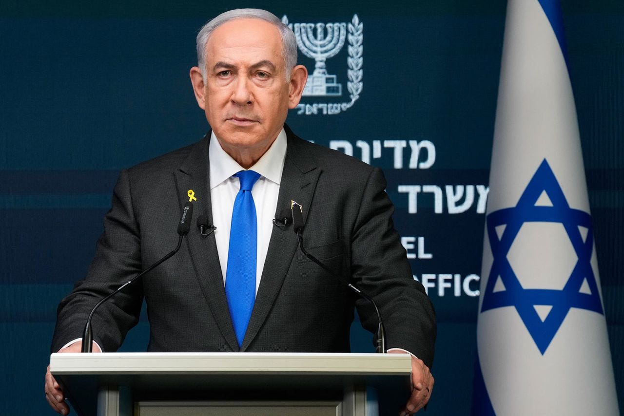 Israeli Prime Minister Benjamin Netanyahu speaks during a news conference in Jerusalem on Monday, September 2.