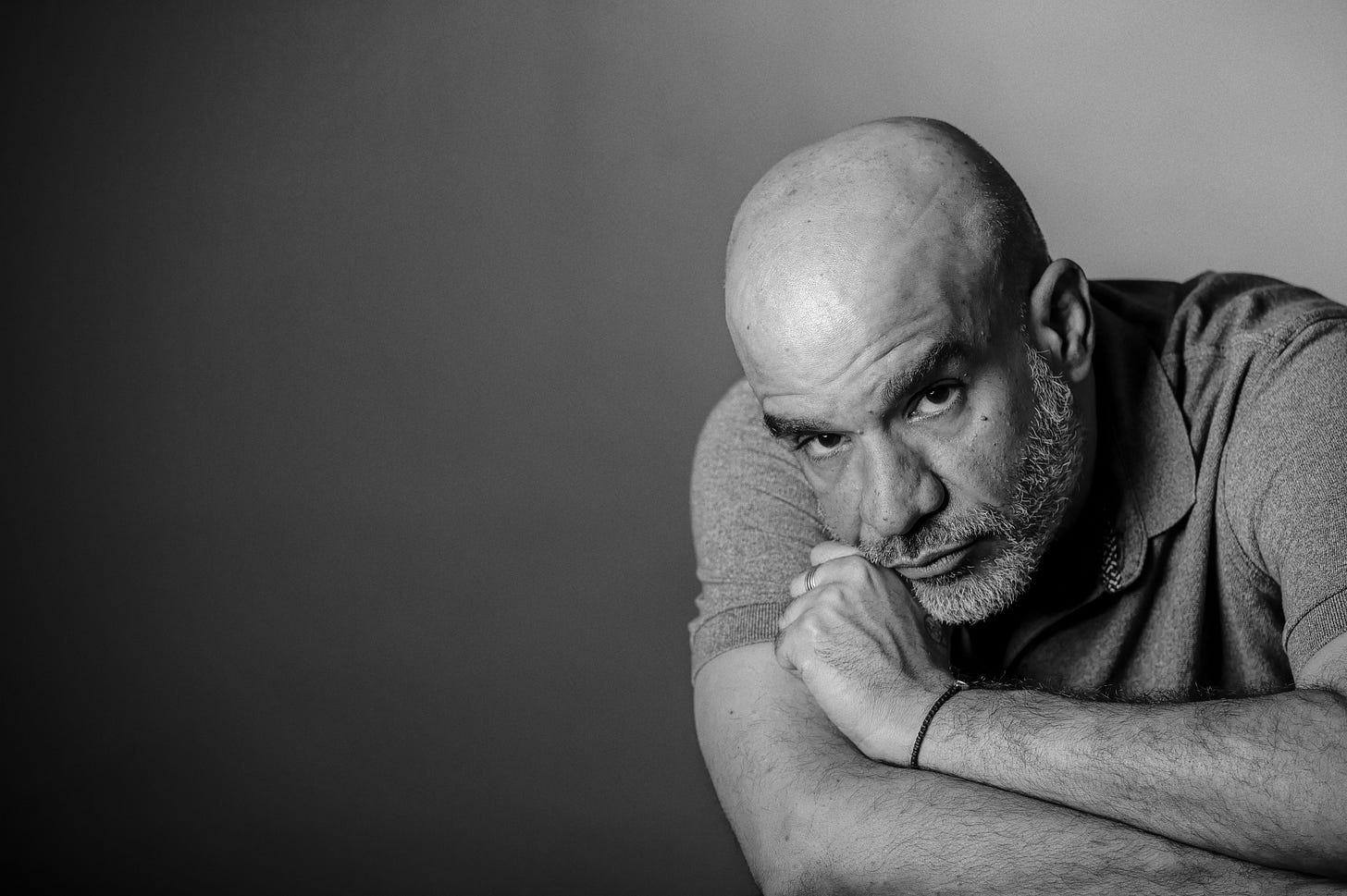 black and white author photo of Youssef Rakha
