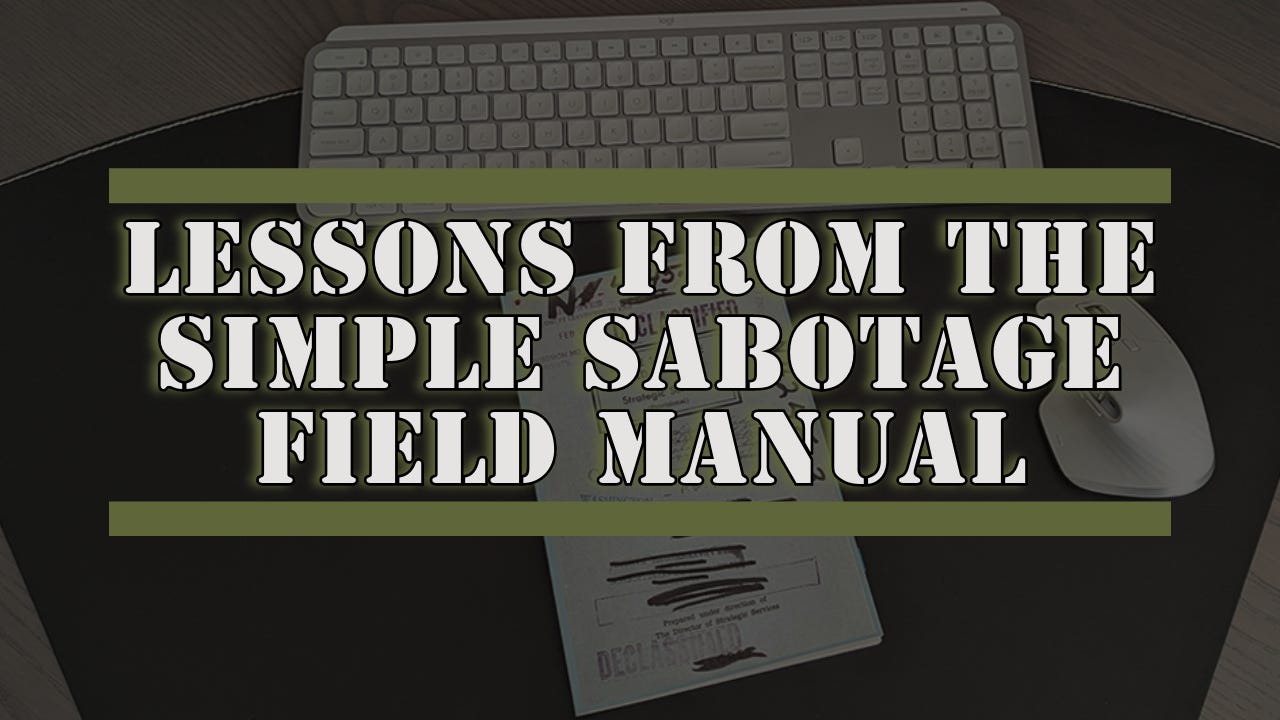 Ep 95| Unmasking Everyday Sabotage: Lessons From The Simple Sabotage Field Manual |Book Review