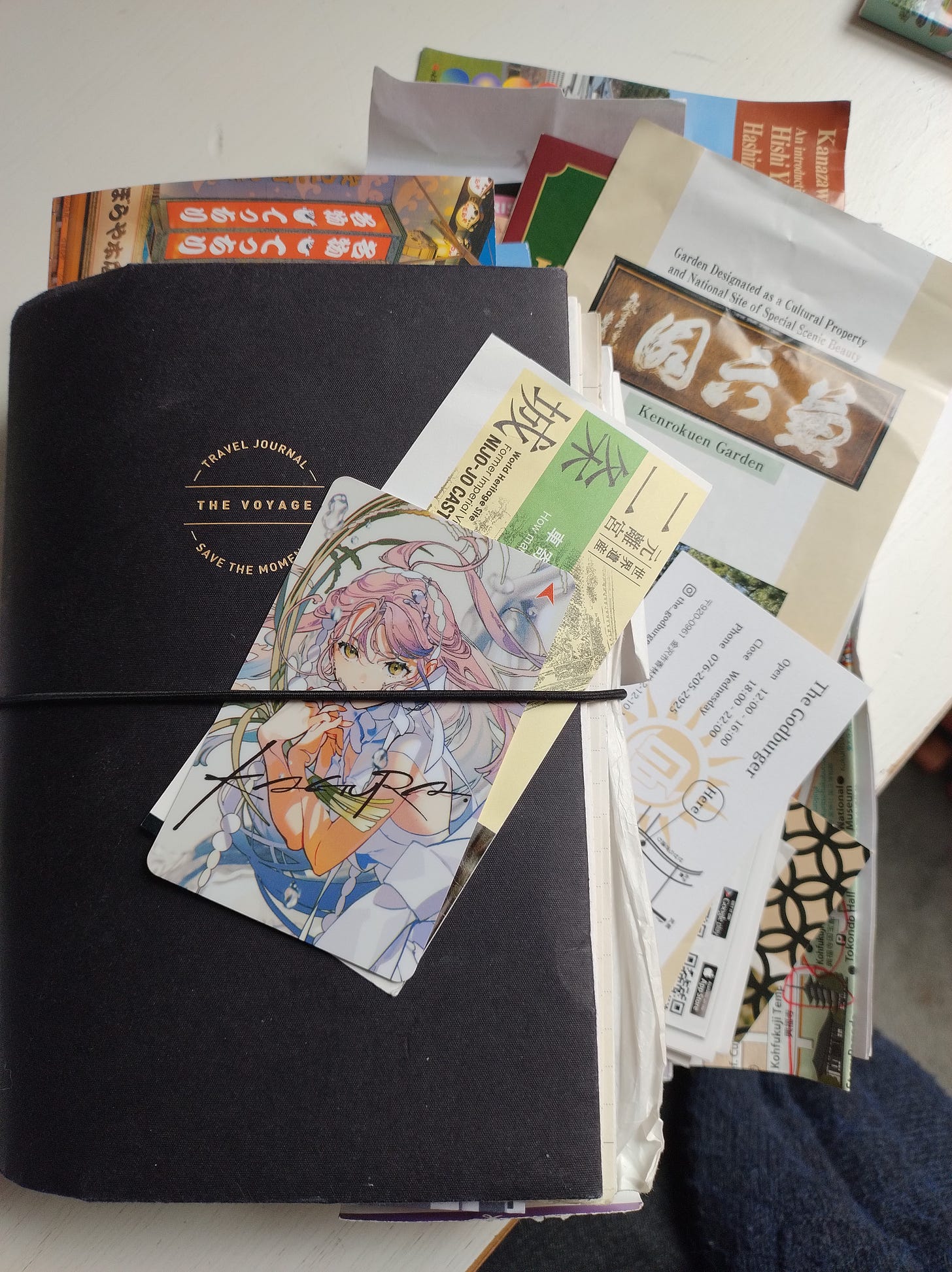 A travel journal, bulging with tickets and leaflets from my travels