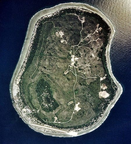 L'île de Nauru en vue aérienne L'île de Nauru en vue aérienne