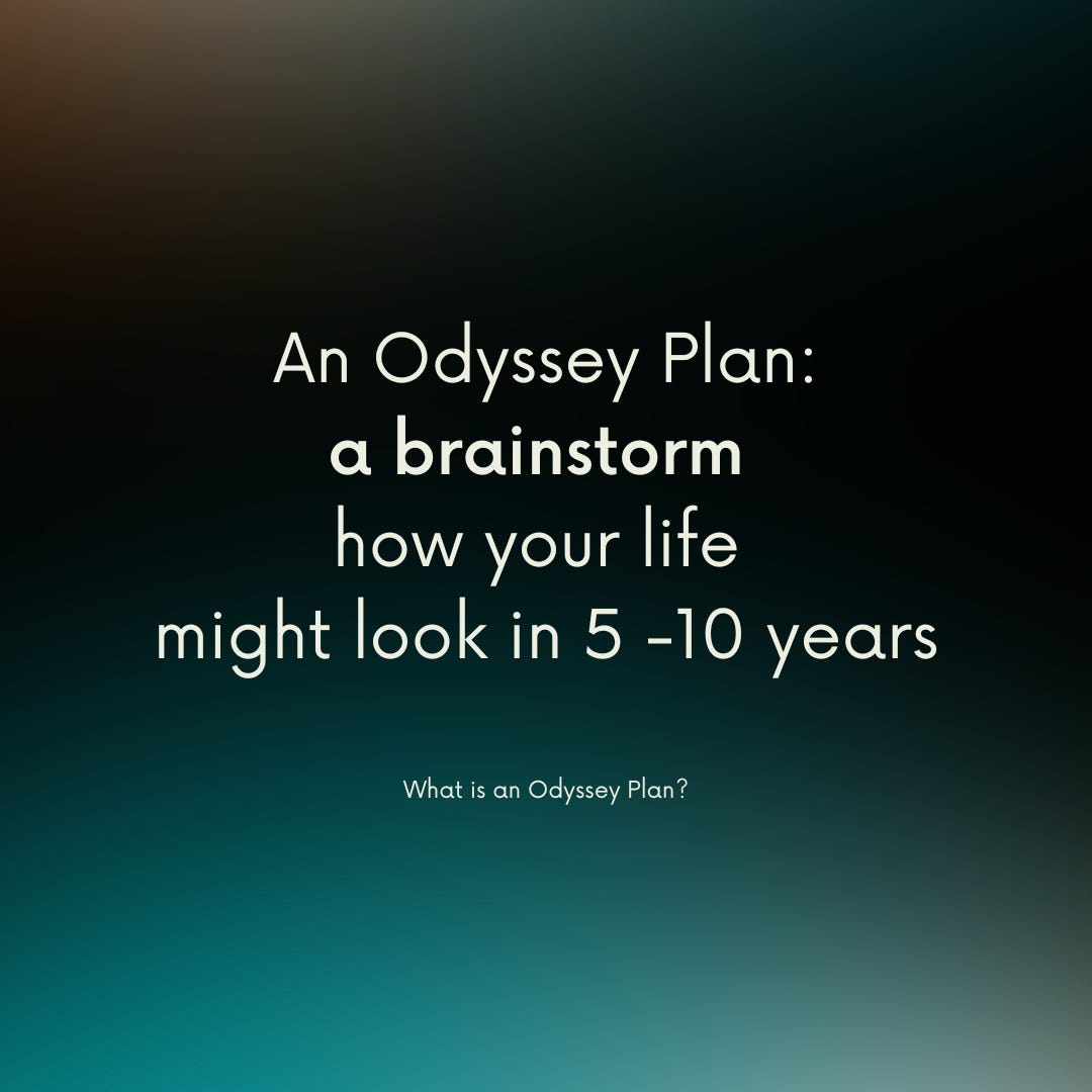 An Odyssey Plan: a brainstorm how your life might look like in 5-10 years
